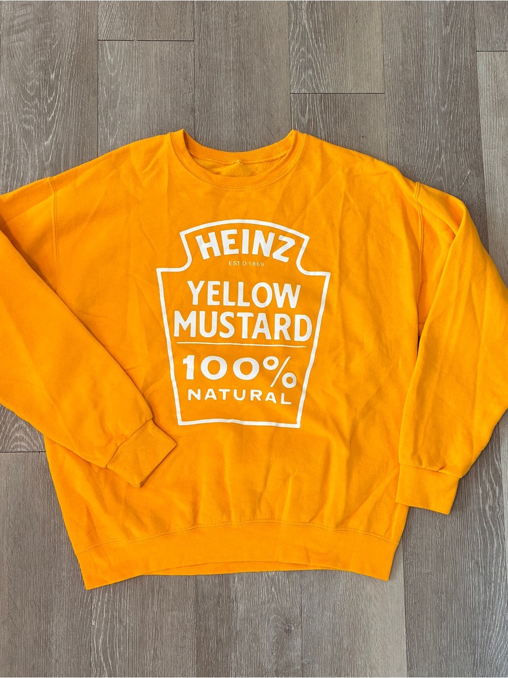 Yellow Mustard Graphic Crewneck Sweater - Yellow